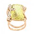Женское золотое кольцо с цитрином и бриллиантами - фото 2