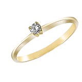Золотое кольцо с бриллиантом 0,06 карат, 1727115