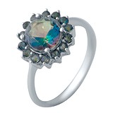 Женское серебряное кольцо с топазами