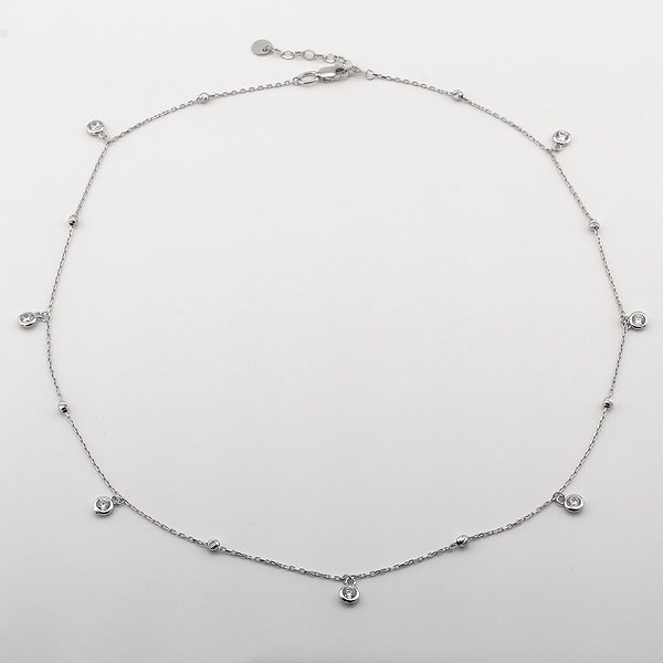 Золотое колье с куб. циркониями