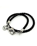 Hugo Boss Кожаный браслет со стальным замком, 1798027