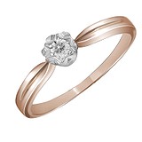 Золотое кольцо с бриллиантом, 019083