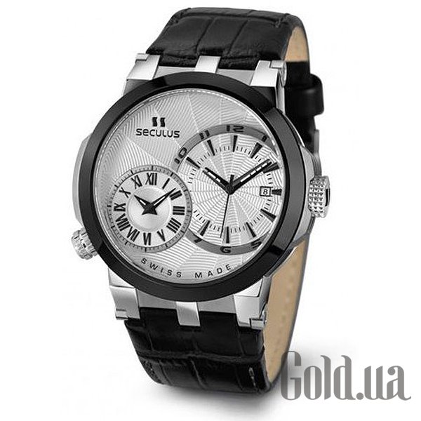 

Швейцарские часы Seculus, white, ss-ipb, black leather 4511.5.775/751