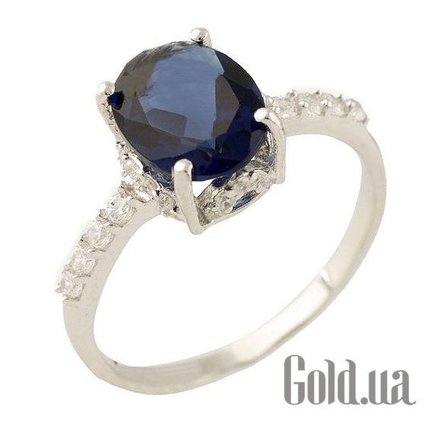 

Женские кольца Fresh Jewelry, Женское серебряное кольцо с куб. циркониями и синт. сапфиром, 17.5