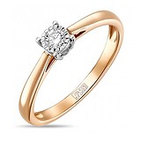 Золотое кольцо с бриллиантом, 1531020
