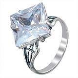 Женское серебряное кольцо с куб. цирконием, 1614476