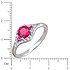 Женское золотое кольцо с куб. циркониями и синт. рубинами - фото 2