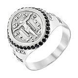 Мужское серебряное кольцо с куб. циркониями, 1675404