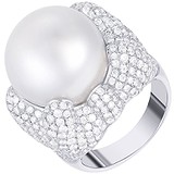 Женское золотое кольцо с бриллиантами и жемчугом, 1686924