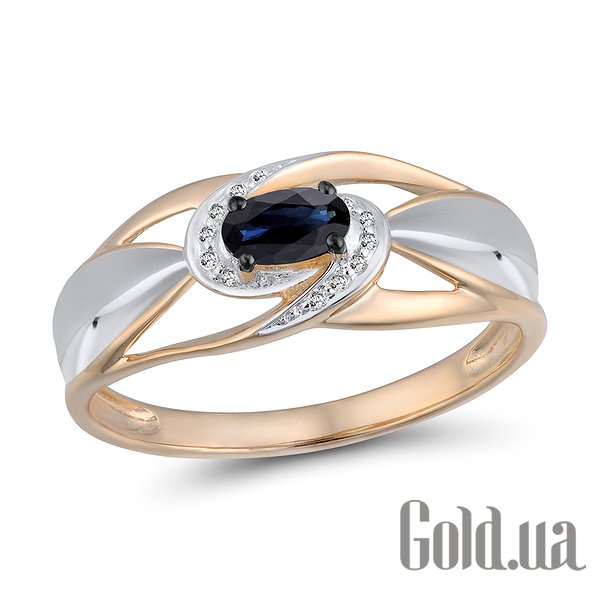 

Кольцо Lurie Jewelry, Женское золотое кольцо с бриллиантами и сапфиром, 17