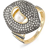 Kabarovsky Женское золотое кольцо с жемчугом и бриллиантами, 1698700