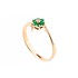 Женское золотое кольцо с изумрудами и бриллиантом - фото 4