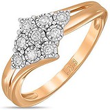 Женское золотое кольцо с бриллиантами, 1701004