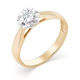 Женское золотое кольцо с бриллиантом, 1711244