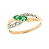 Женское золотое кольцо с изумрудами и бриллиантами - фото 1