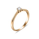 Золотое кольцо с бриллиантом, 1744780