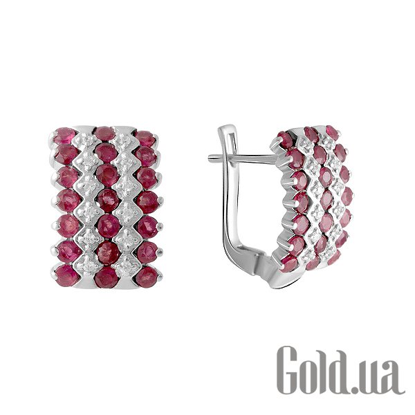 

Серьги Fresh Jewelry, Серебряные серьги с куб. циркониями и рубинами