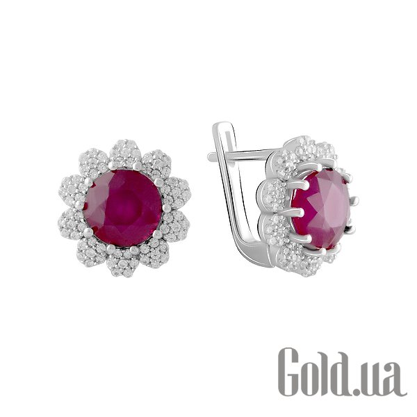 

Серьги Fresh Jewelry, Серебряные серьги с куб. циркониями и рубинами