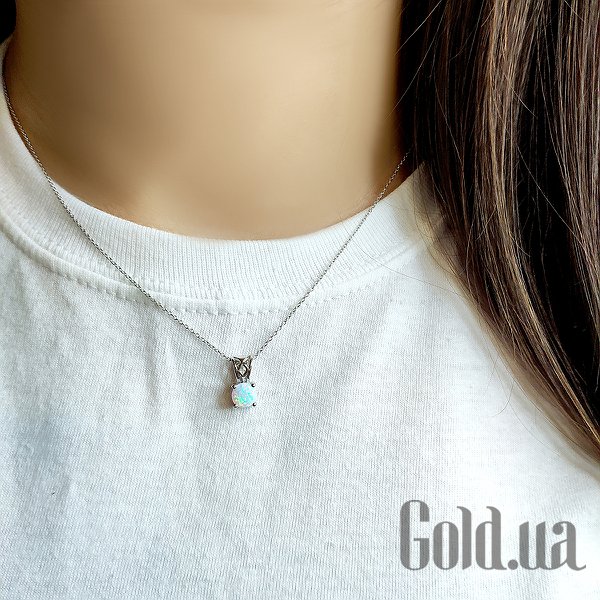 Жіночі кулони Fresh Jewelry Срібний кулон з ланцюжком з опалом