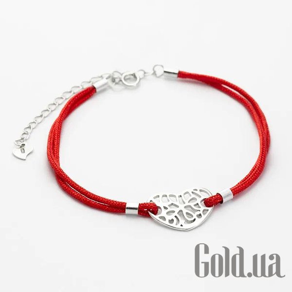 

Шнурок на руку Silvex925, Шелковый шнурок на руку с серебряными вставками, 17