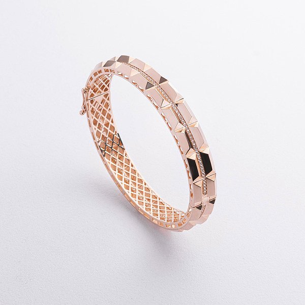 Женский золотой браслет с куб. циркониями