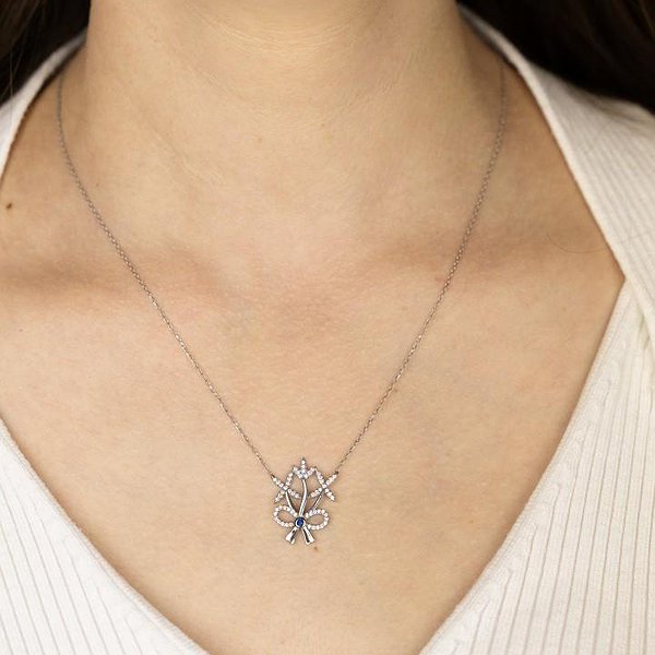 Серебряное колье с куб. циркониями DIACO14054 – изображение 3