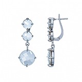 Срібні сережки з кристалами Сваровськи, 144269