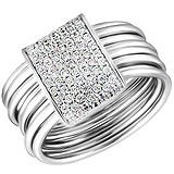 Rich line Женское серебряное кольцо с куб. циркониями, 1514893