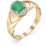 Женское золотое кольцо с бриллиантами и агатом, 1605517
