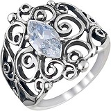 Женское серебряное кольцо с куб. цирконием, 1614477
