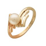 Женское золотое кольцо с культив. жемчугом, 1618573