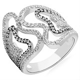 Женское серебряное кольцо с куб. циркониями, 1668493