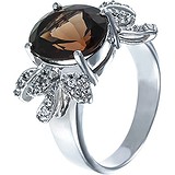 Женское серебряное кольцо с куб. циркониями и раухтопазом, 1670029