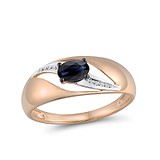 Женское золотое кольцо с бриллиантами и сапфиром, 1692557