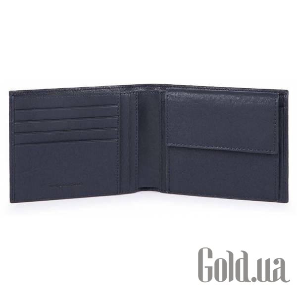 

Бумажник Piquadro, Синий, Портмоне Black Square PU257B3SR_BLU3