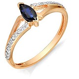 Женское золотое кольцо с сапфиром и бриллиантами, 1711245