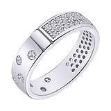 Серебряное обручальное кольцо с куб. циркониями, 1712013