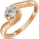 Золотое кольцо с бриллиантом, 1715341