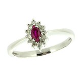 Женское золотое кольцо с рубином и бриллиантами