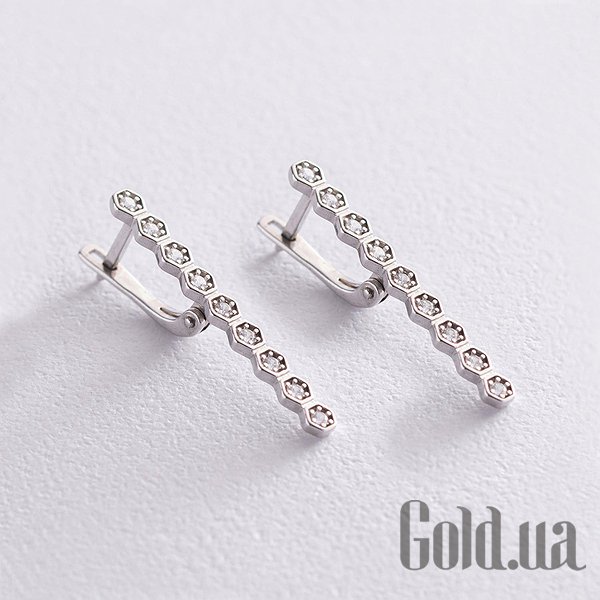 

Серьги Украина, Серебряные серьги с куб. циркониями