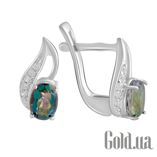 

Серьги Fresh Jewelry, Серебряные серьги с куб. циркониями и топазами