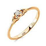 Золотое кольцо с бриллиантом, 1512590