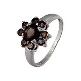 Женское серебряное кольцо с раухтопазами, 1514126