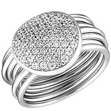 Rich line Женское серебряное кольцо с куб. циркониями, 1514894