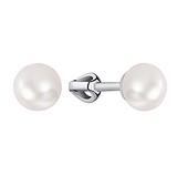 Срібні сережки з керамікою. (культив.) перлами