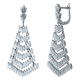 Срібні сережки з куб. цирконіями, 1549710