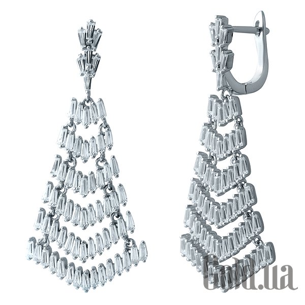 

Серьги с подвесками Fresh Jewelry, Серебряные серьги с куб. циркониями