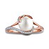 Женское золотое кольцо с бриллиантами и пресн. жемчугом - фото 1
