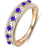 Женское золотое кольцо с бриллиантами и сапфирами, 1603470