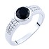 Женское серебряное кольцо с сапфиром и куб. циркониями - фото 1